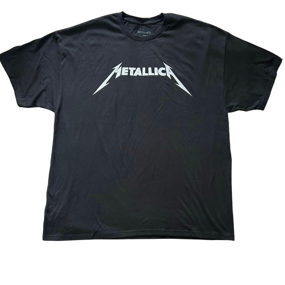 Metallica Men's Unisex Classic Logo Black Band Tee T-shirt 2XL XXL NWOT